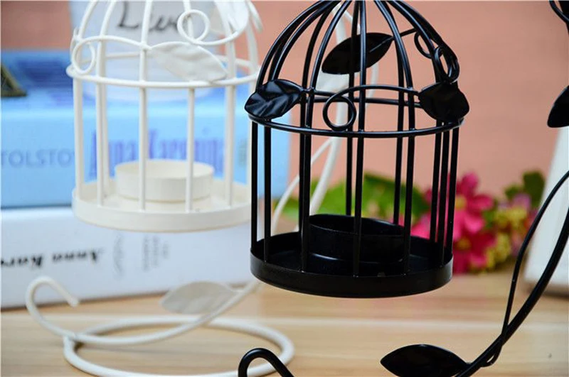 Flone Modern Iron European Style Candlestick Bird Cage Wind Light Decoration Wedding Home Decoration Accessories Crafts Gifts  (5)