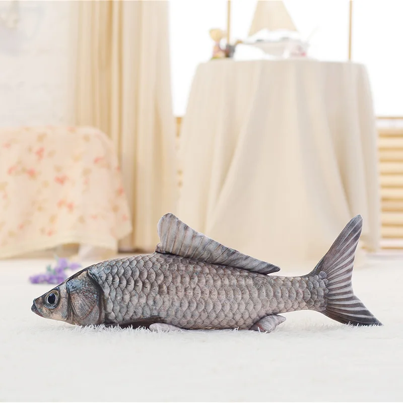 Креативное моделирование, плюшевая подушка-карась, мягкая подушка-рыба, куклы для детей, подарок для детей - Цвет: Черный