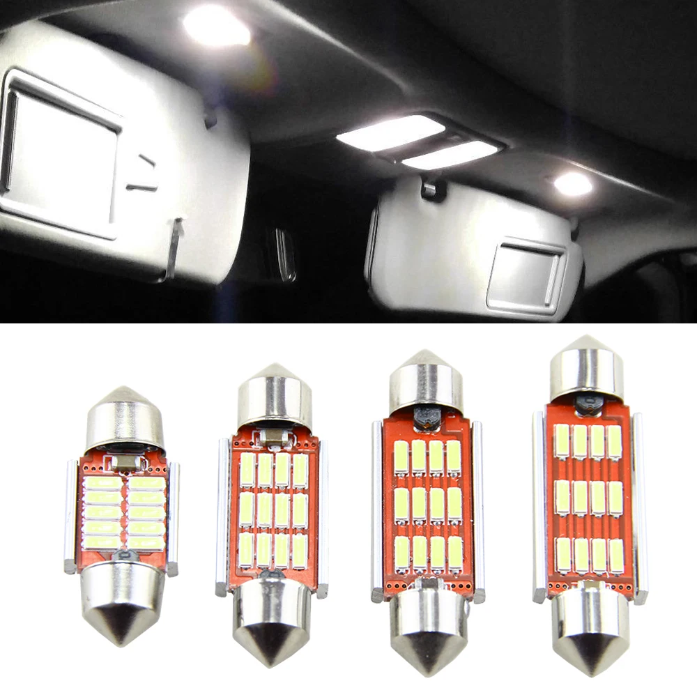 10 шт. белый 31 мм 36 39 41 42 гирлянда купольная 4014 SMD C5W Светодиодный лампа для