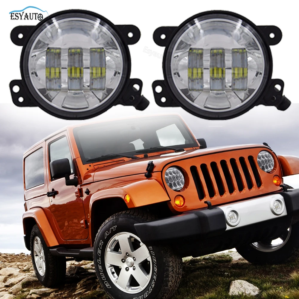 1 Pair 4 Inch 30W Front Bumper Led Auxiliary Fog Light LED Driving For Jeep Wrangler JK LJ in