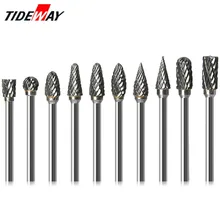 1/8 Tungsten Carbide 3x6mm Drill Bits Rotary Burrs Metal Diamond Grinding Woodworking Milling Cutters For Drill Bits
