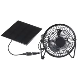 Высокое качество 4 дюйма охлаждающая вентиляция вентилятор USB солнечные Панель вентилятор для дома офиса улицы путешествия рыбалка