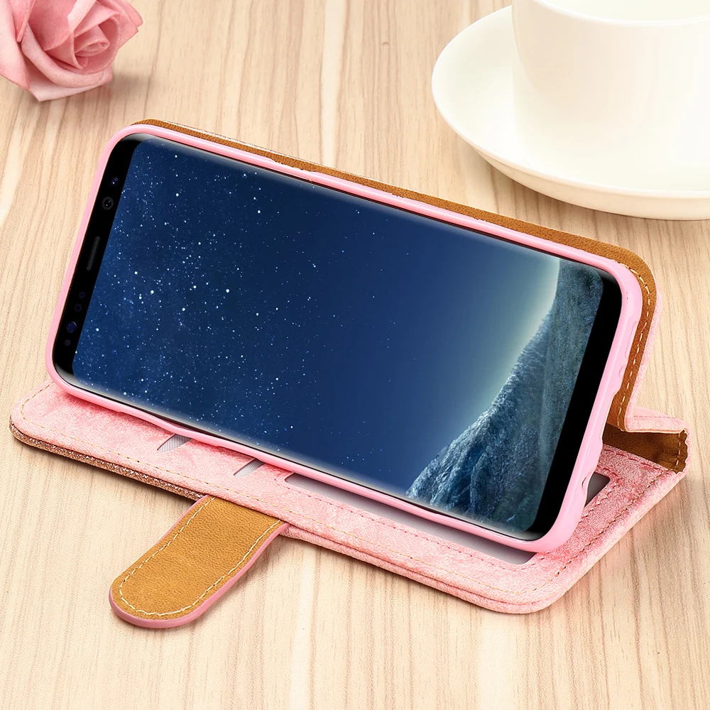 Блестящий кошелек-чехол для телефона samsung Galaxy S10e S7 edge, кожаный кошелек для samsung S10 S9 S8 Plus 360, защитный чехол