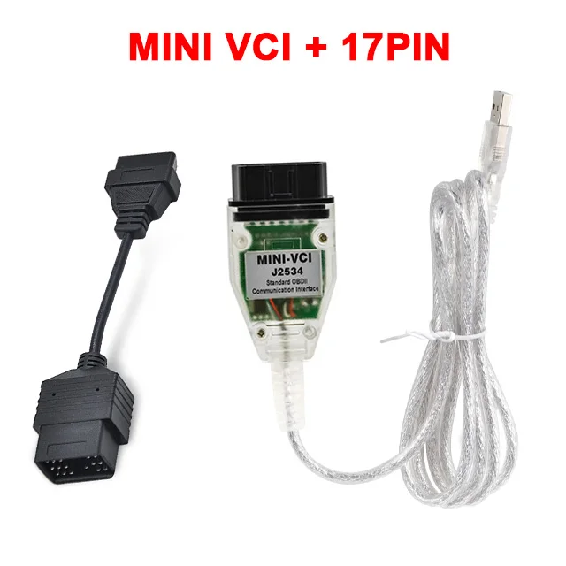 V13.00.022 мини VCI новейший obd2 интерфейс для TOYOTA TIS Techstream MINI-VCI FT232RQ чип FTDI чип J2534 OBDII диагностический кабель - Цвет: Mini vci with 17pin