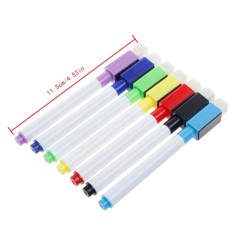 

5Pcs Magnetic Erase White Board Markers Pen Built-in Eraser School Office