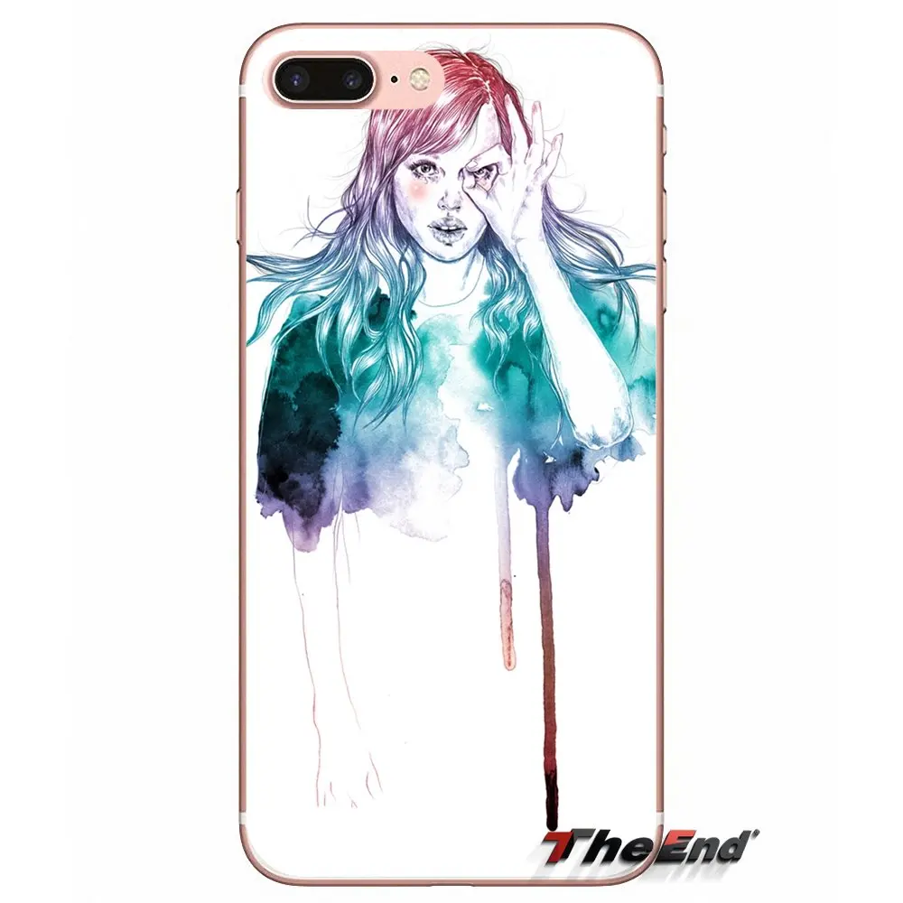 Мягкий силиконовый чехол с изображением девушки в искусстве для iPhone X 4 4S 5 5S 5C SE 6 6S