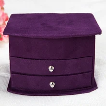 Venta caliente alta calidad tres capas de terciopelo portátil multifuncional collar de anillos etc cajas de regalos de joyas caja de envío gratis