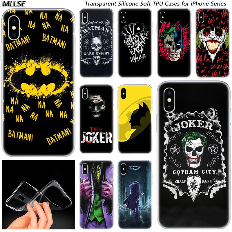 

Hot The Joker Batman Fashion Silicone Case Cover for Apple iPhones 11 Pro XS Max X XR 7 8 6 6s Plus 5S SE TPU Soft Phone Cases