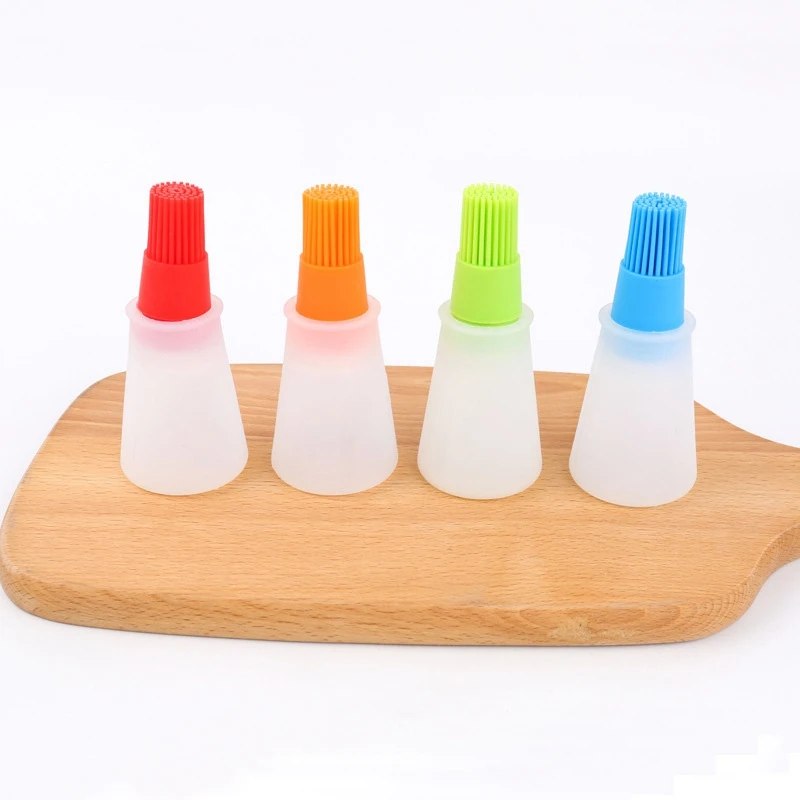 Portable Silicone Oil Bottle With Brush Baking BBQ Basting Brush Pastry