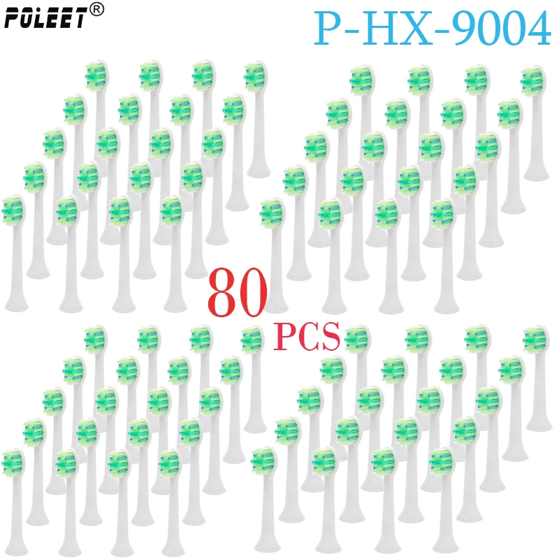 Poleet 80 шт. Сменная головка электрической зубной щетки головка HX9004 P-HX-9004 для Philips tobthbrщётки головки мягкой щетиной точность очистки