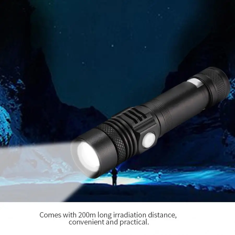 

High Bright USB Rechargable Pocket Torch LED Flashlight for Outdoor Camping Emergency