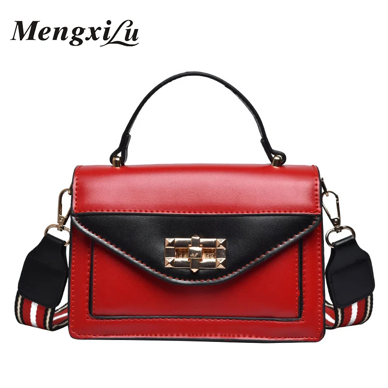

New Retro Fashion Female Square Handbags 2019 Quality PU Leather Women Should Bags Tote Lock Crossbody Messenger Bags Sac A Main