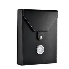 Высококачественный Мини Портативный деревянный ящик для сигар, кожаный чехол для хранения сигарет, черный чехол для 8/10 сигар