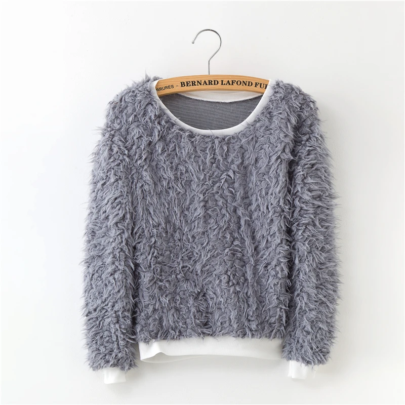 Осенне-зимняя женская одежда новые толстовки плюс бархатные с круглым вырезом Свободные Большие размеры женские пуловеры модные продажи