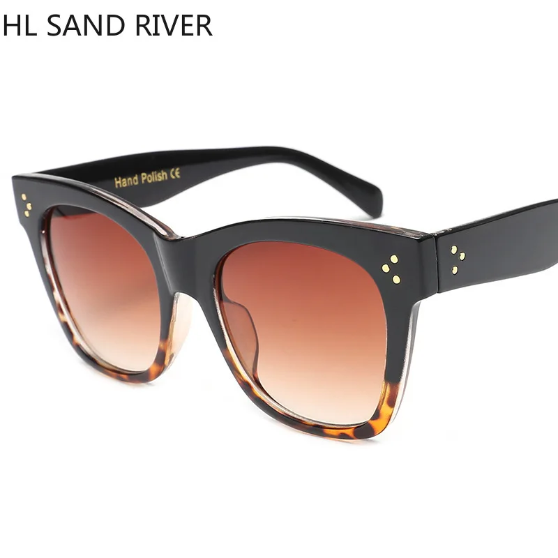 HL SAND RIVER Новые солнцезащитные очки с большой оправой Женские Ретро кошачьи глаза