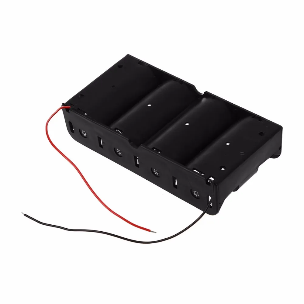 Пружинный зажим черный 4x1 5 V D держатель батареи Чехол для хранения сотовый ящик с