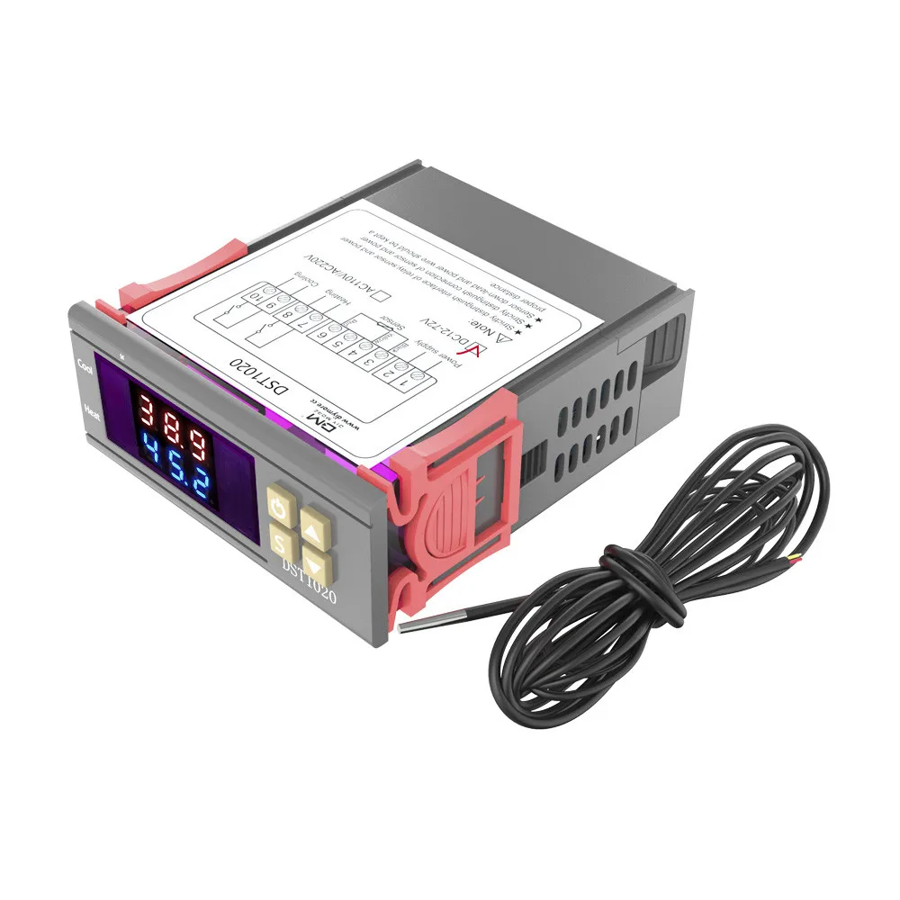 DST1020 DC12V 72V Dual Display Digital Temperature Controller Control
