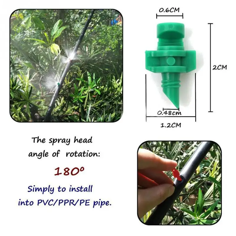 50pcs 180 Degree Micro Garden Lawn Water Spray Misting Nozzle Sprinkler Irrigation System