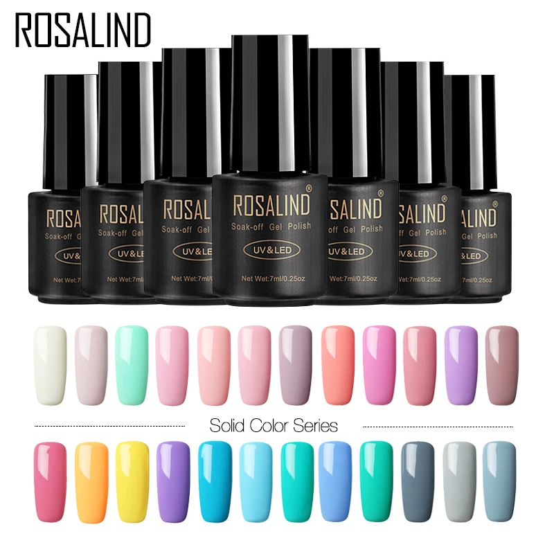 

ROSALIND Nail Polish 7ml 58 Color Gel Nail Polish Set Manicure For Nail Art Primer Semi Permanent UV Nails Manicure Gel Varnish