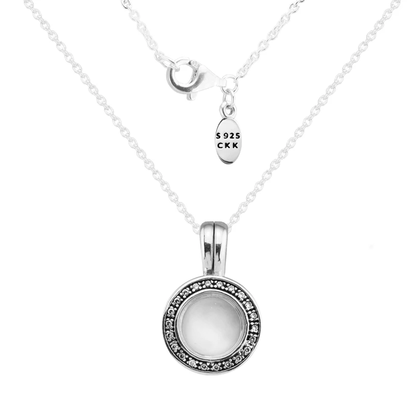 

Necklaces & Pendants Choker Small Forever Floating Locket Pendant with Clear CZ DIY Sterling-Silver-Jewelry Silver 925 Pingente