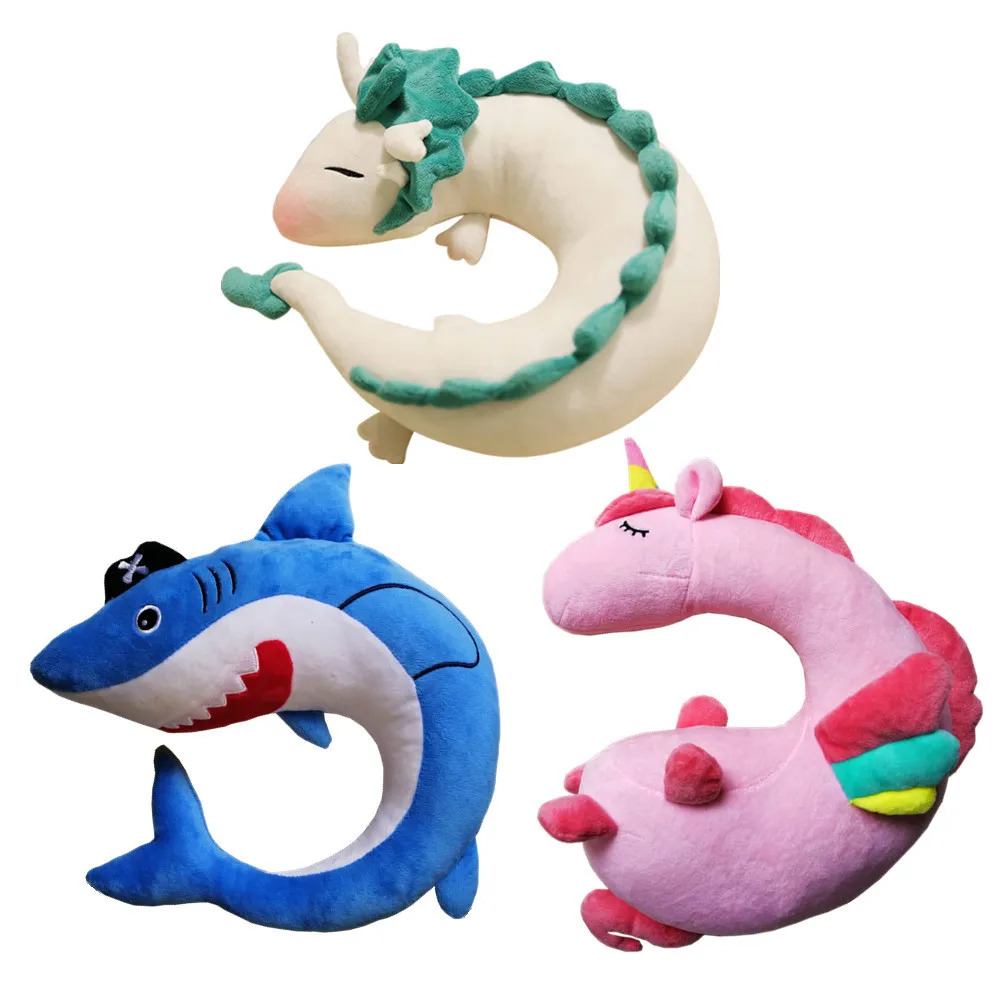28cm Cartoon Dragon animals Anime Miyazaki Hayao Spirited Away Haku unicorn shark plush stuffed Pillow dolls toys for children brinquedos