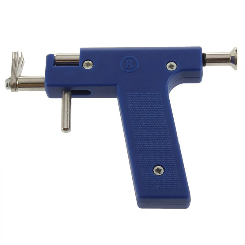 1pc Stainless Steel Ear Nose Navel Body Piercing Gun Tool Kit Set Blue