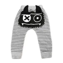 Г. Лидер продаж, милые штаны в полоску с монстром для маленьких мальчиков и девочек, леггинсы, штаны-шаровары, детские штаны на возраст от 3 до 24 месяцев