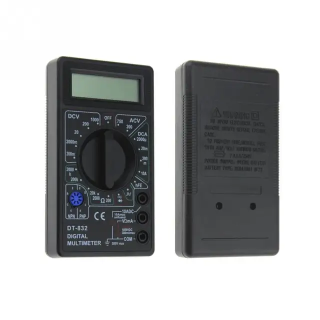 Professional DT832 Digital Multimeter LCD DC AC Voltmeter Ammeter Ohm Tester AC/DC Voltage Digital Ampere Meter Test