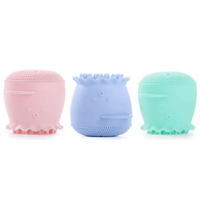 

1 Set /3Pcs Pink Green Blue Beauty Face Skin Care Cleaning Tools Cute Octopus Jellyfish Facial Cleansing Brush Facial Puff Mas
