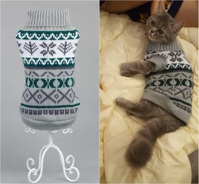 Свитер-пальто для кошек Spagetti, теплый свитер для собак и кошек на осень и зиму, джемпер для питомцев, одежда для кошек, одежда для маленьких кошек, собак, домашних животных