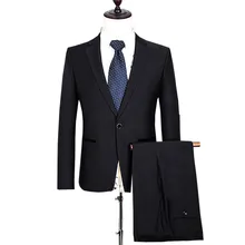 (Jackets+Pants ) Men Business Wool Suit Brand Formal Slim Fit Brand Casual Suits Wedding Party Blazer Costume Homme SL-E543-544