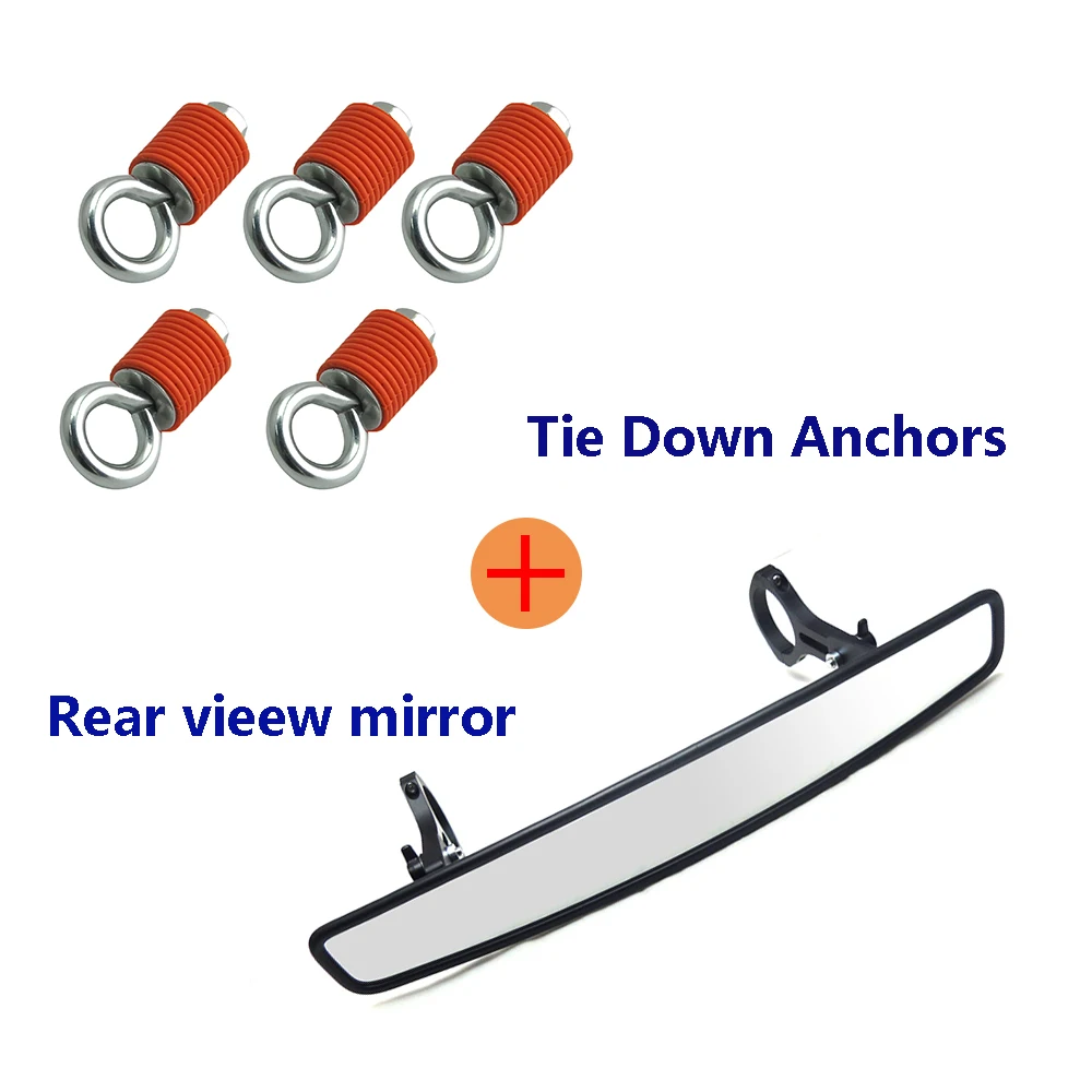 

KEMiMOTO UTV Rear View Mirror 2" Clamp for Polaris RZR XP1000 XP4 XP 4 for Can Am Commander Maverick Tie down anchor Lock Ride