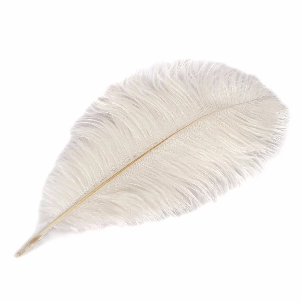 50pcs/lot 14 16 inches fluffy hard ostrich feathers pure white feather