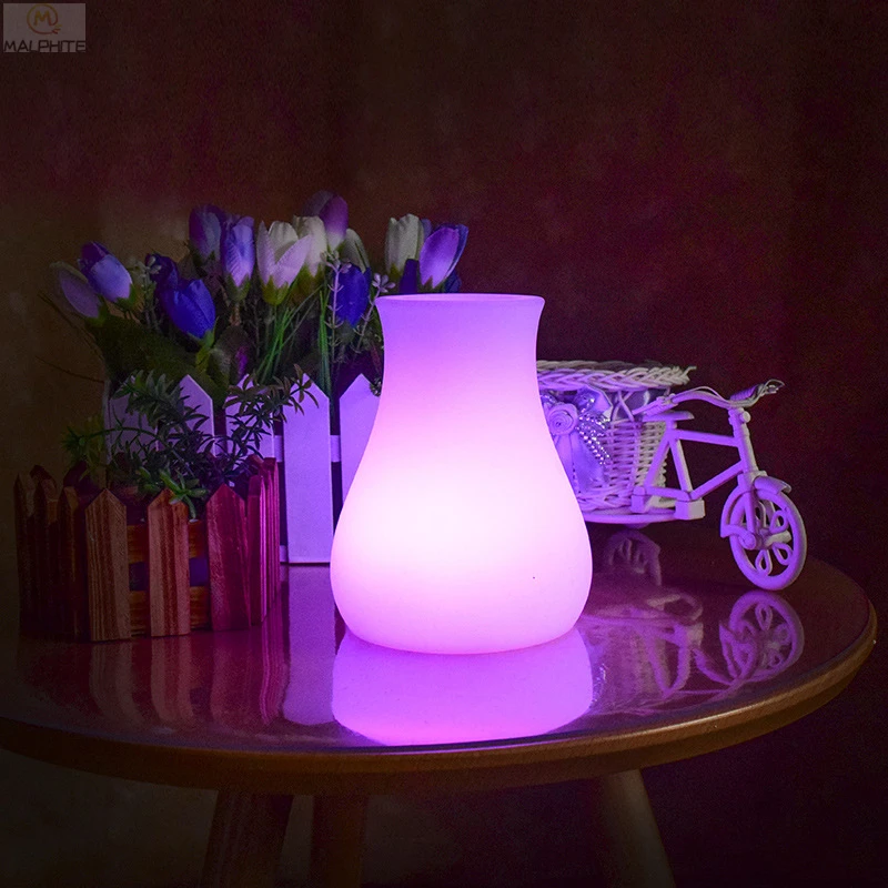 

LED Color Remote Control Flowerpot Night Light Bar Cafe Industrial Decorative Night Lamp Landscape Luminaria Lighting Luminaires