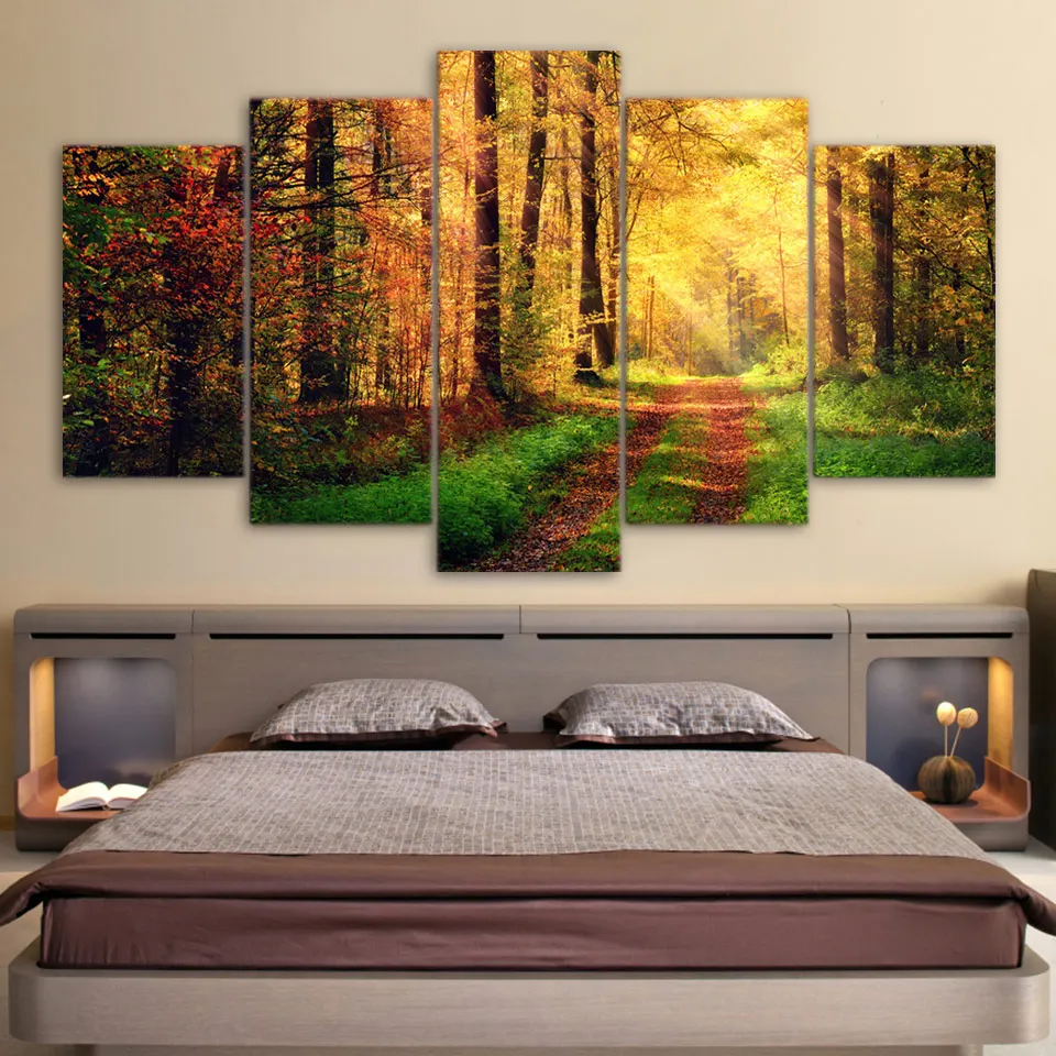 

5PCS Diamond Painting Full Square/Round Drill Stone 5D Picture Morning Wood Scenery Daimond Crystal Cross Stitch Mosaic 112QW