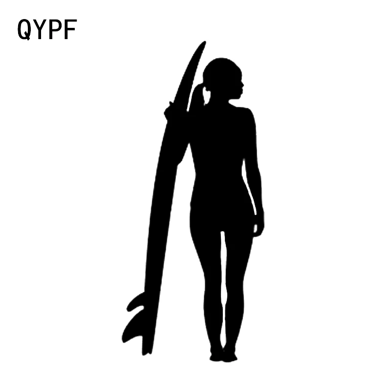 

QYPF 7,2*16,2 см Красивая Девичья Женская декорация для серфера стикер для стайлинга автомобиля Виниловый фон для серфинга