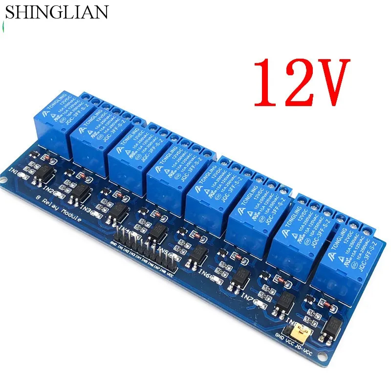 Релейный модуль 5 В 12 в 1 2 4 8 каналов с оптроном. выход полосный релейный Плата