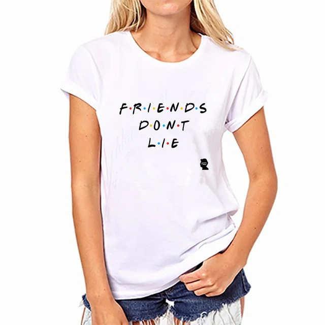 Womens Fashion Casual Tops Letter Printed T-shirt Funny Casual Pullovers Plus Size Best Friends Tv T Shirt Show Tee Shirt Femme