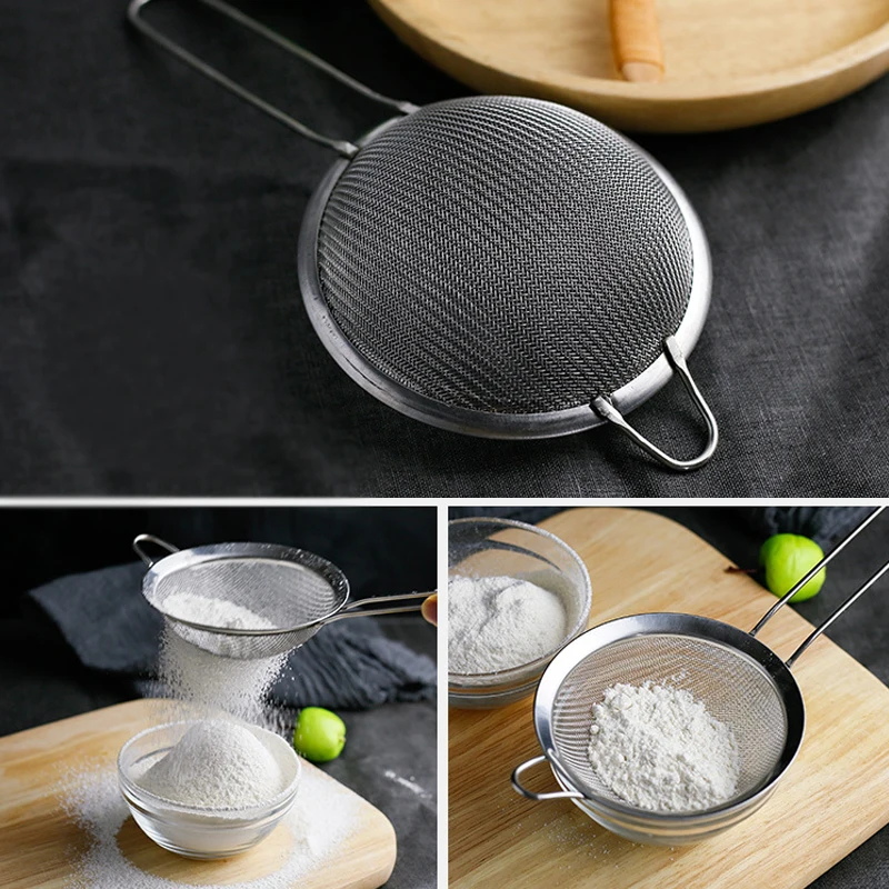 Flour Mesh Strainer Diameter 10cm Hand held Sieve Stainless steel