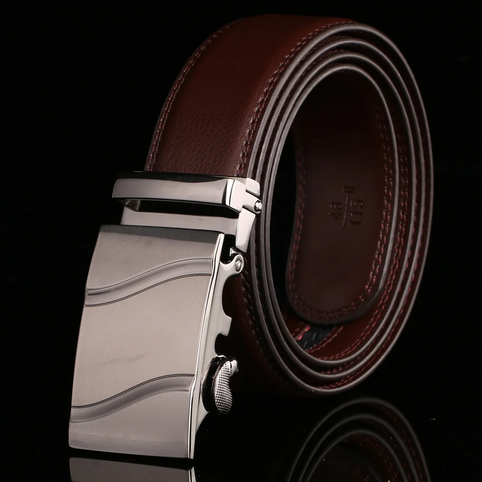 Ремень мужской из натуральной кожи с автоматической пряжкой|leather belts for men|leather