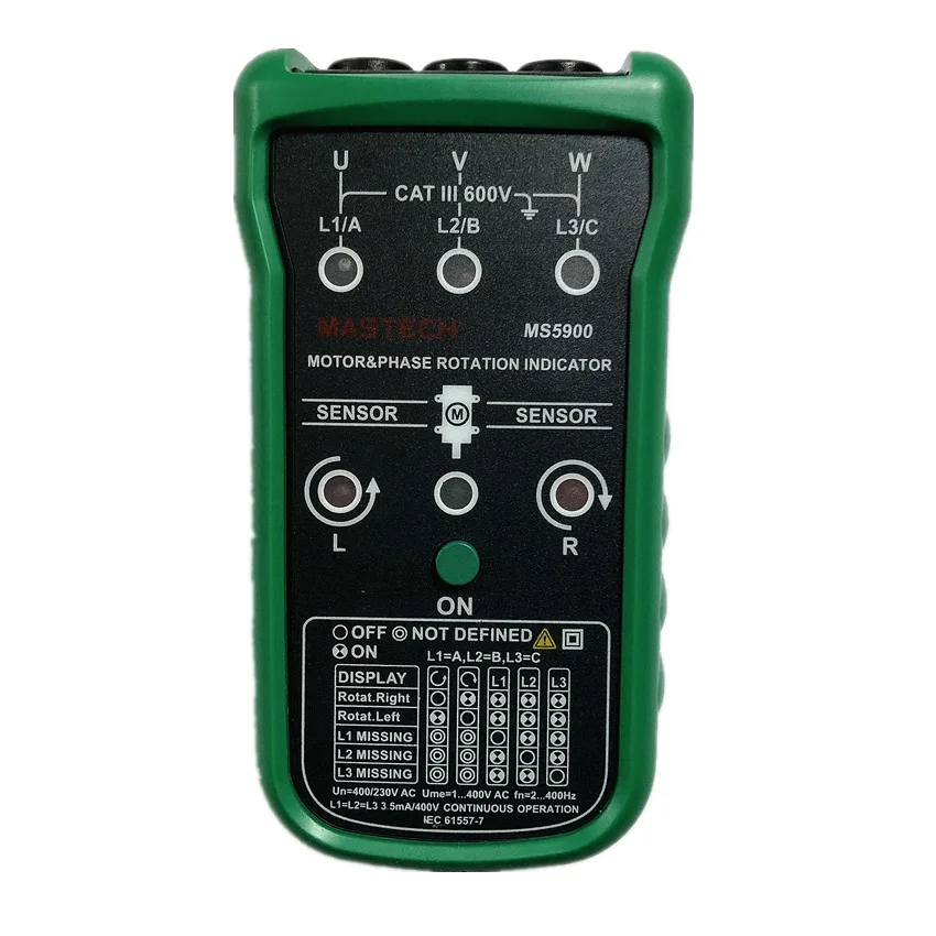 Тестер последовательности с 3 измерителями двигателя MASTECH MS5900 светодиодный