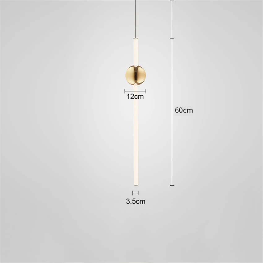 Светодиодный подвесной светильник в скандинавском стиле, подвесной светильник в виде чердака, металлический вертикальный блеск, домашний декор, подвесной светильник - Цвет корпуса: B2 60CM