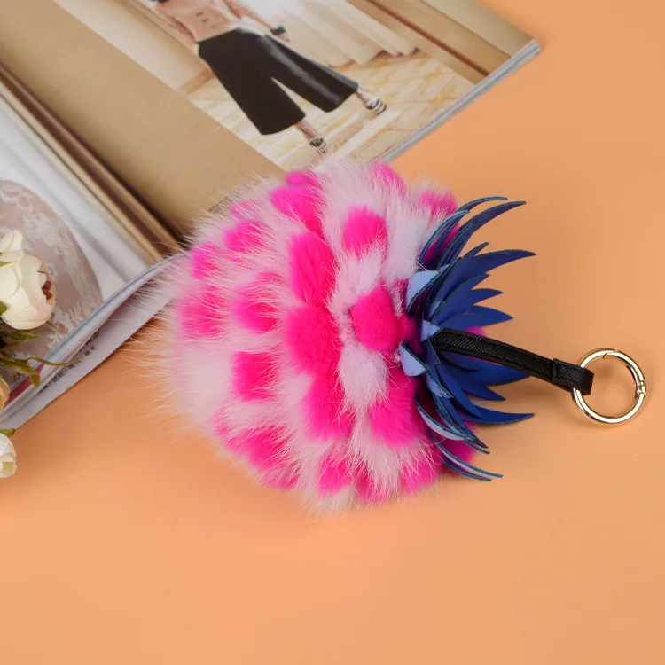 Pineapple Hair Ball Pendant Fox Furtail Rabbit Fur Bag Pendant
