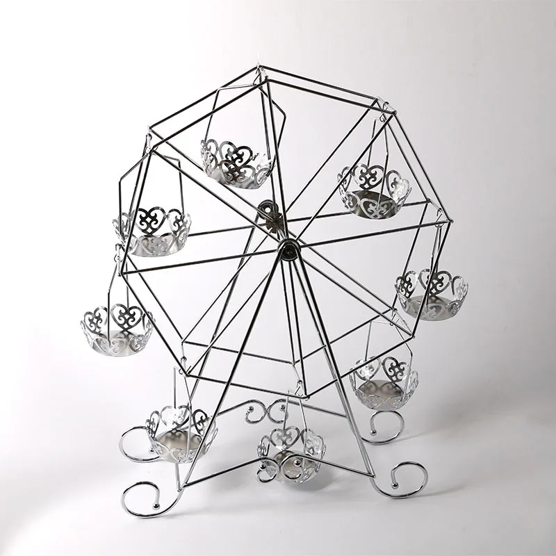 

Silver Cupcake Stand, Ferris Wheel Cupcake Stand, Dessert Server For Carnival, Birthdays, Weddings And Party, 8 Cupcakes