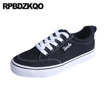 Дешево женщин Размер 35 досуг Корейский гладкий Круглый носок черный плоские зашнуровать Платформа дам Простые