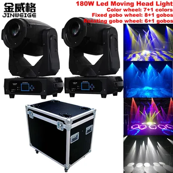 

Free Shipping 2pcs/Lot 2in1 Flycase LED Lyre 180W LED Gobo Stage Lighting DMX512 DJ Party Eyourlife Moving Head Light Spot