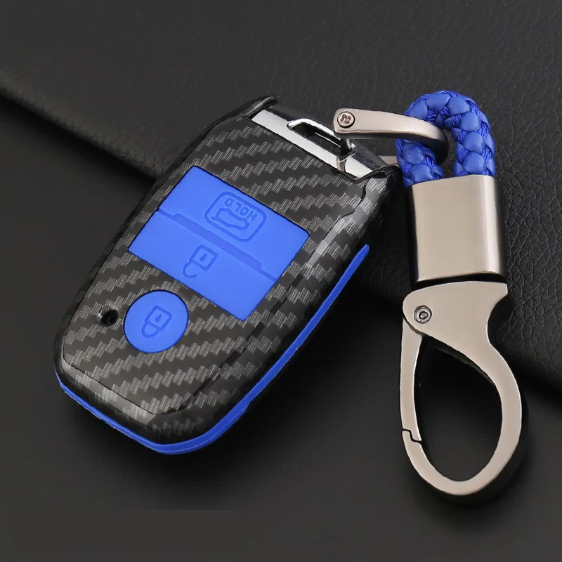 ABS корпус из углеродного волокна+ силиконовый чехол для автомобиля Smart Key чехол для Kia Ceed Cerato Optima Rio 3 K2 Soul Sportage 3 кнопки брелок