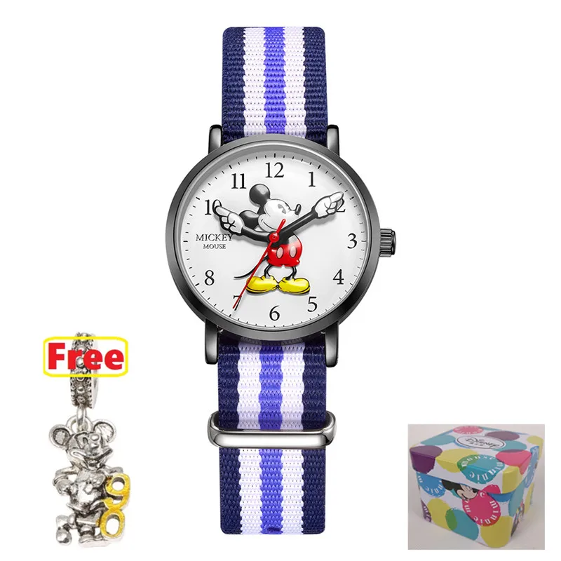 Официальные оригинальные детские часы с Микки Маусом и Минни Маус, Детские милые кварцевые часы, новинка, relogio mk-11275 11276 - Цвет: Micky NLB  BOX GIFT