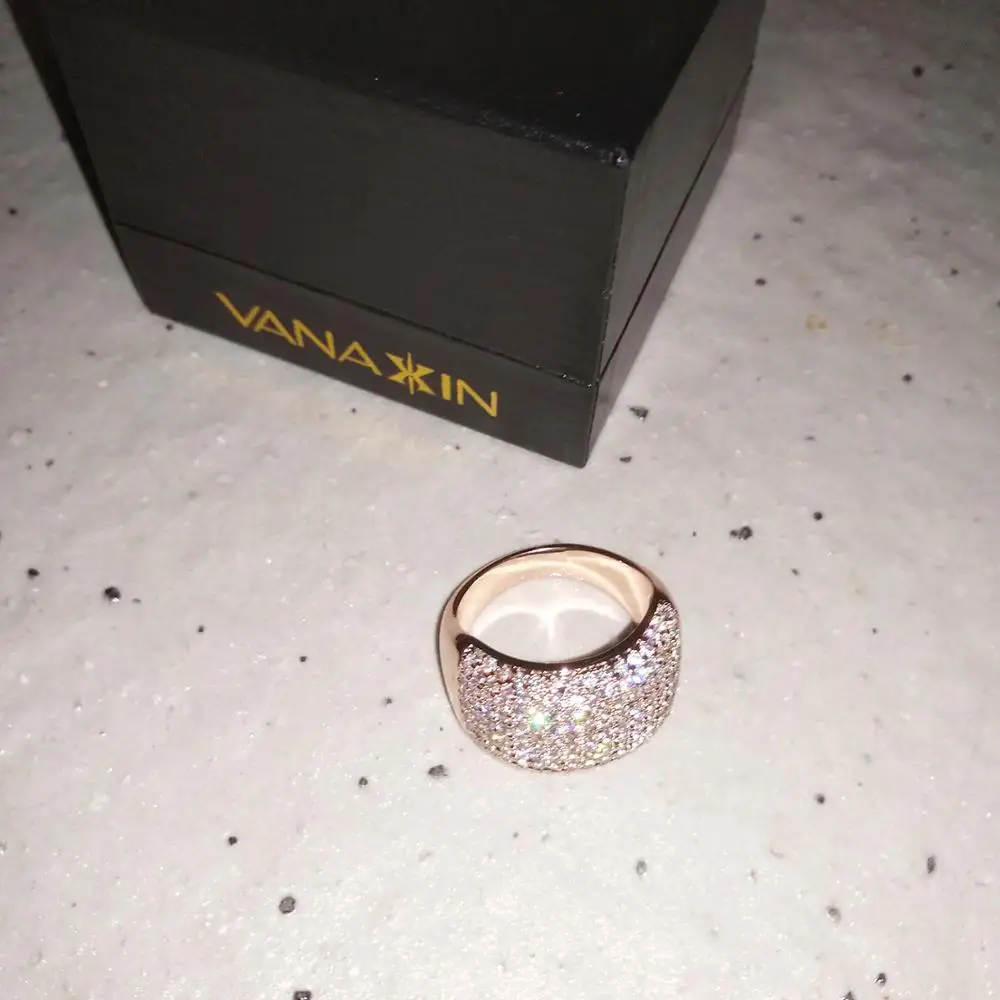 VANAXIN, Кристальные кольца для женщин, Трендовое серебряное/Розовое женское кольцо, 172 шт., AAA CZ, модные циркониевые амулеты для девушек, шкатулка для ювелирных изделий