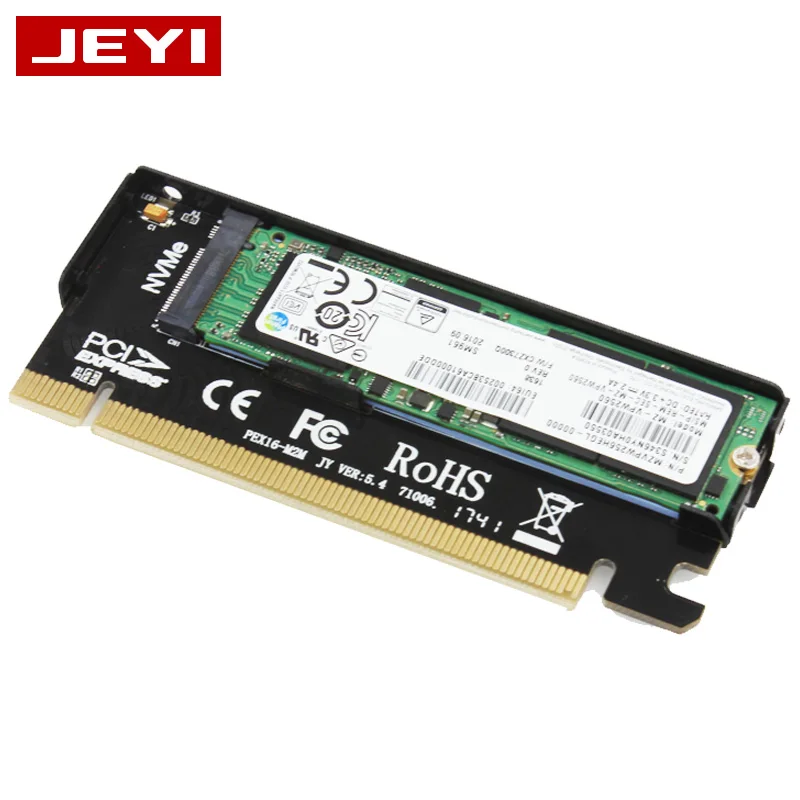 JEYI CoolSwift теплоотвод M.2 NVMe SSD NGFF к PCIE X4 адаптер MKey интерфейсная карта Suppor PCI Express 3 0x16